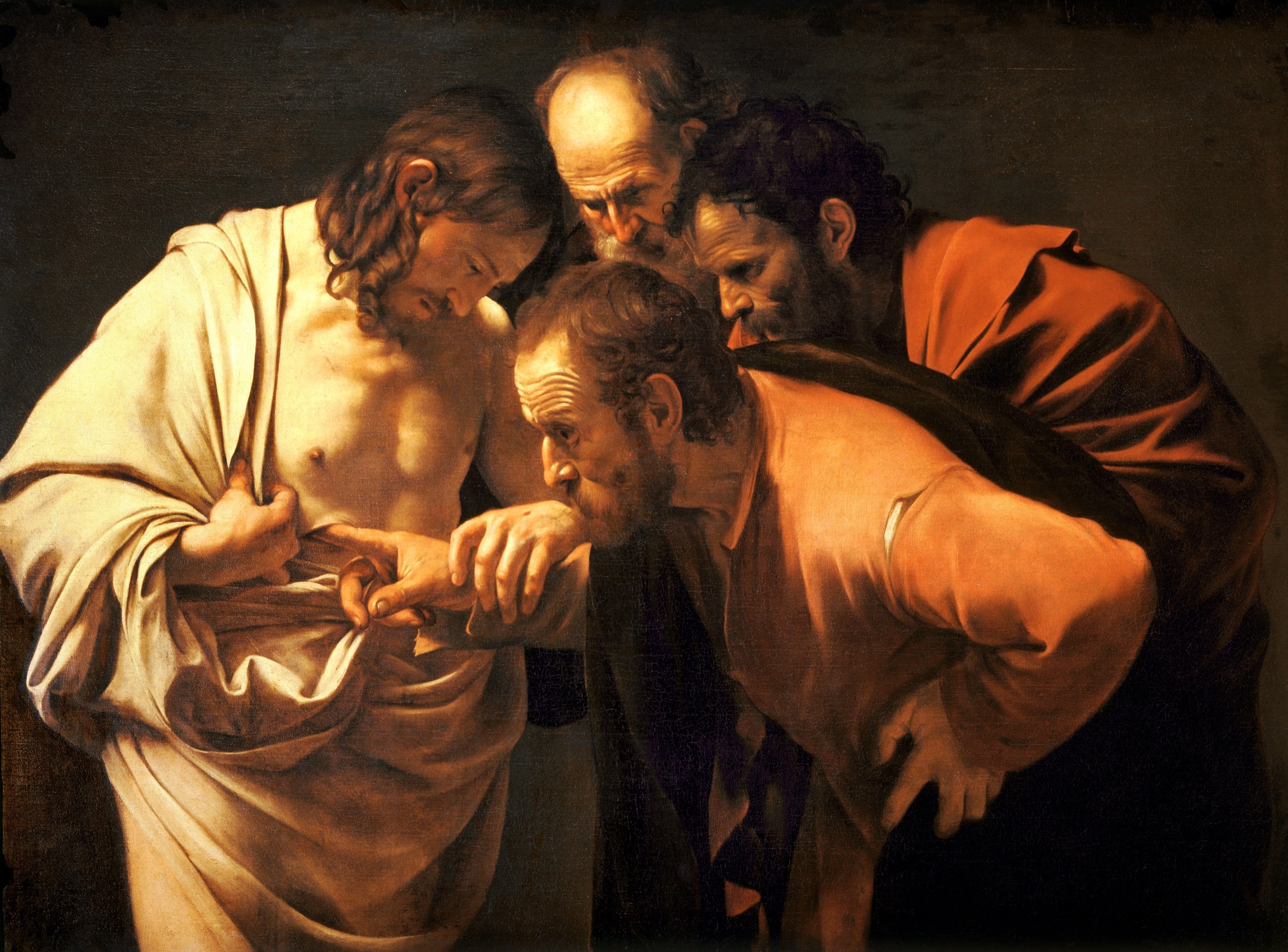 La incredulidad de santo Tomas de Caravaggio