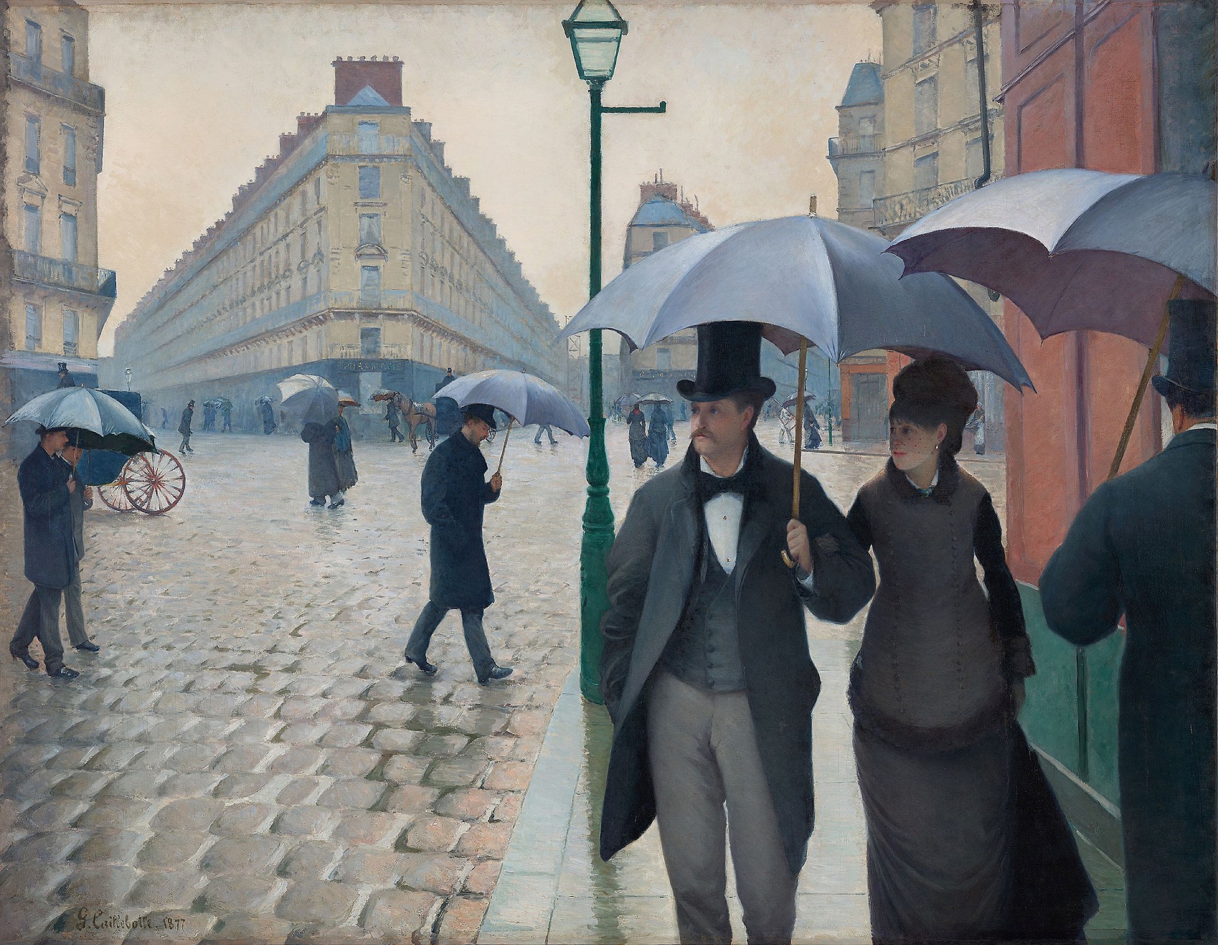 Calle de París, día lluvioso de Gustave Caillebotte