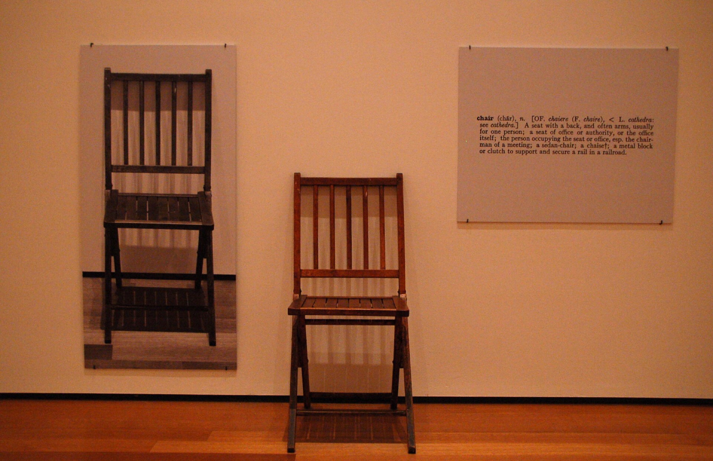 One and Three Chairs de Joseph Kosuth