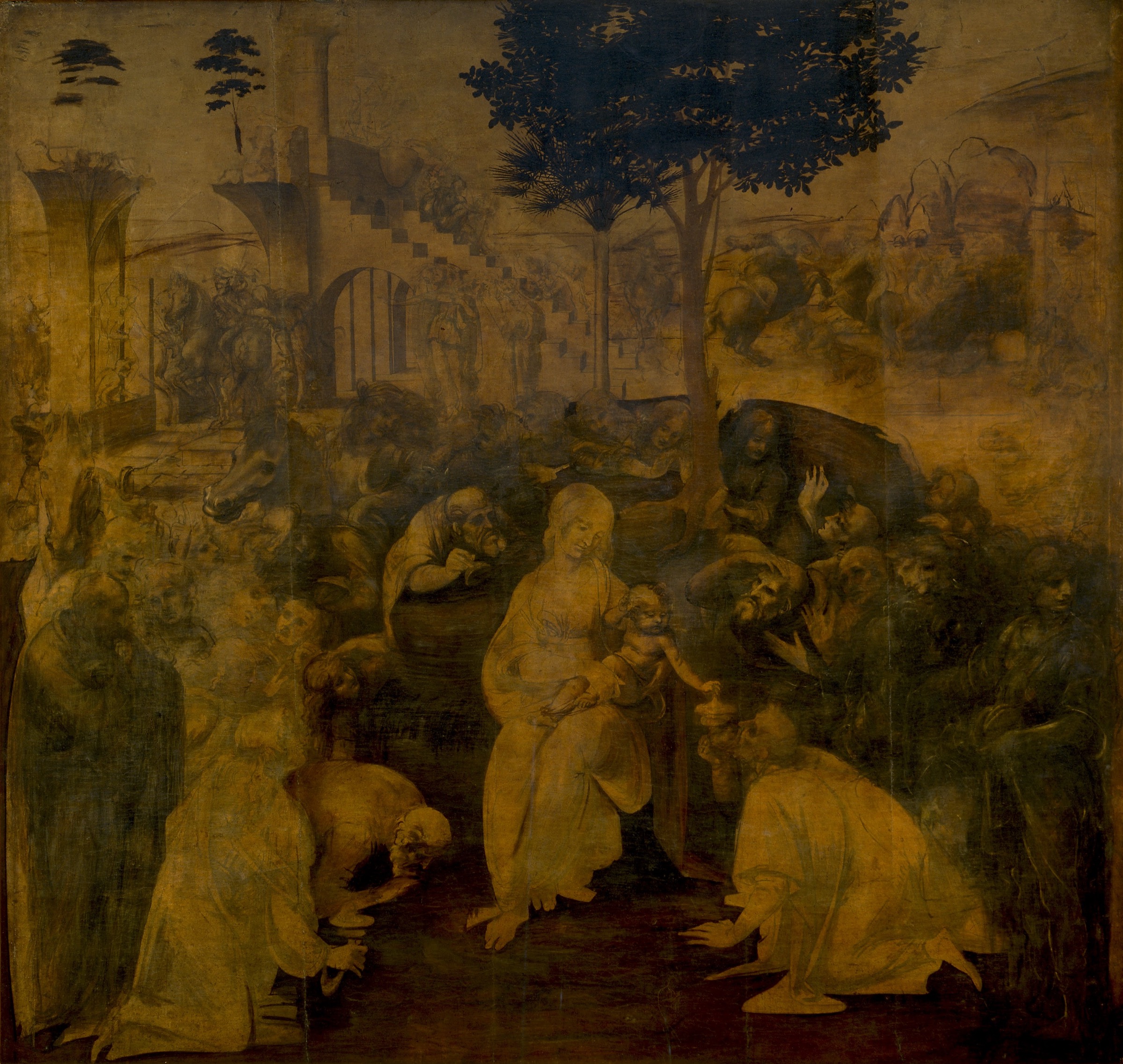 Adoracion de los Magos de Leonardo da Vinci