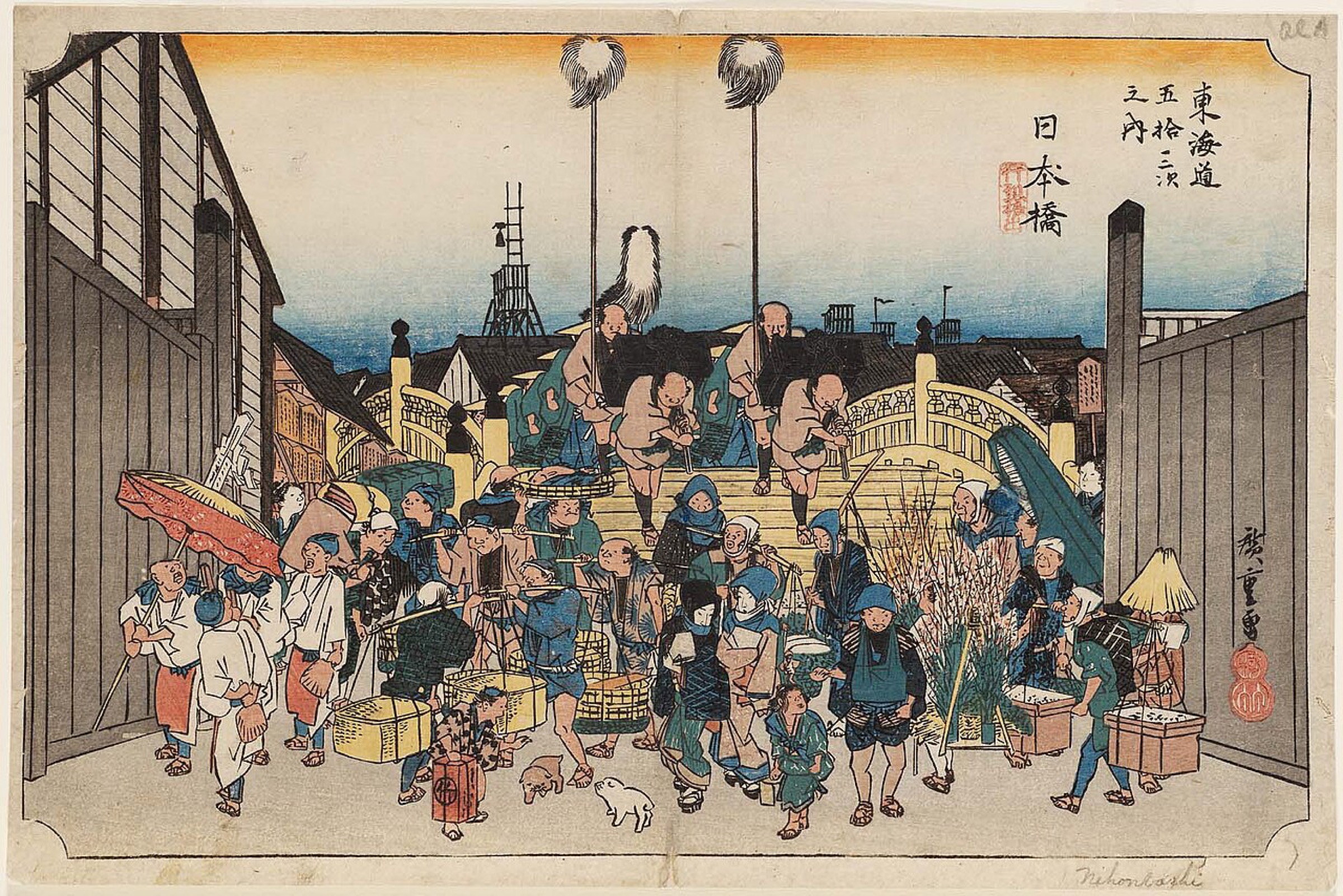 Nihonbashi al amanecer de Utagawa Hiroshige