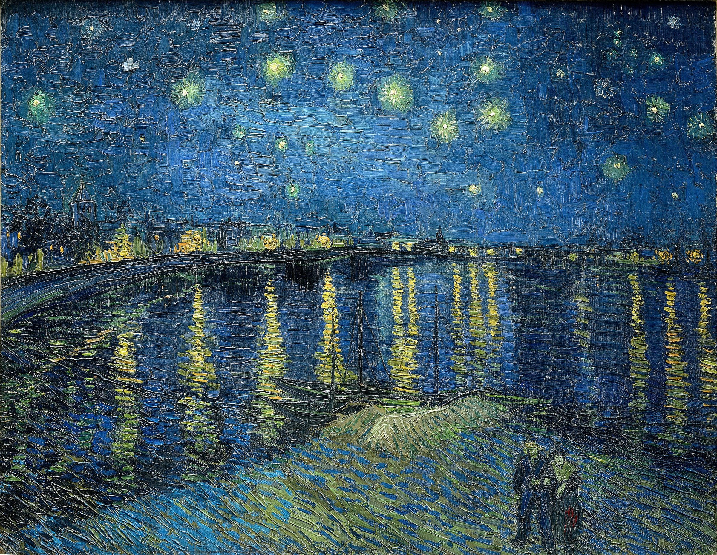 Noche estrellada sobre el Rodano de Vincent van Gogh