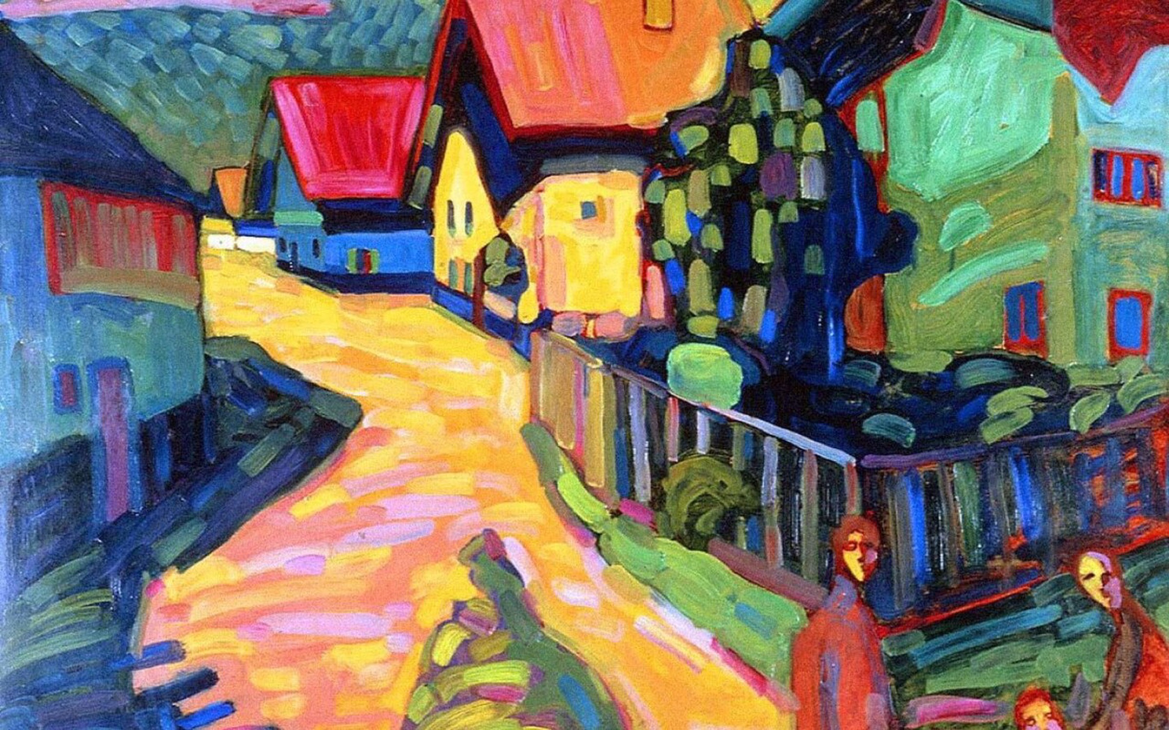 Murnau, calle con mujeres de Wassily Kandinsky